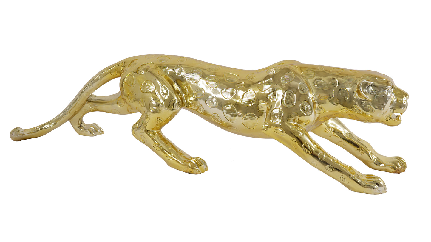 Gold Leopard Sculpture.