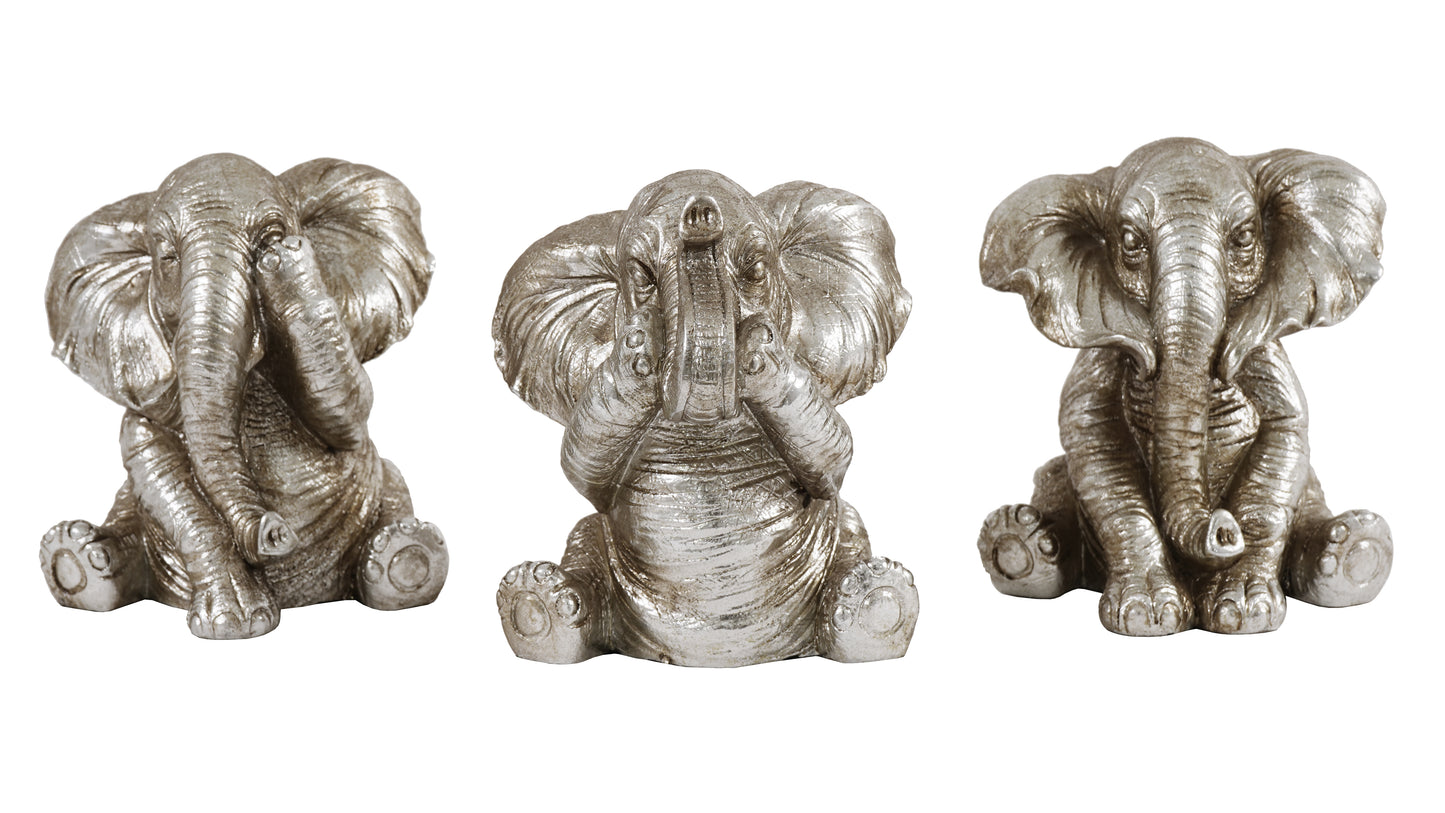 See no Evil, Hear no Evil, Say no Evil Elephant Sculptures