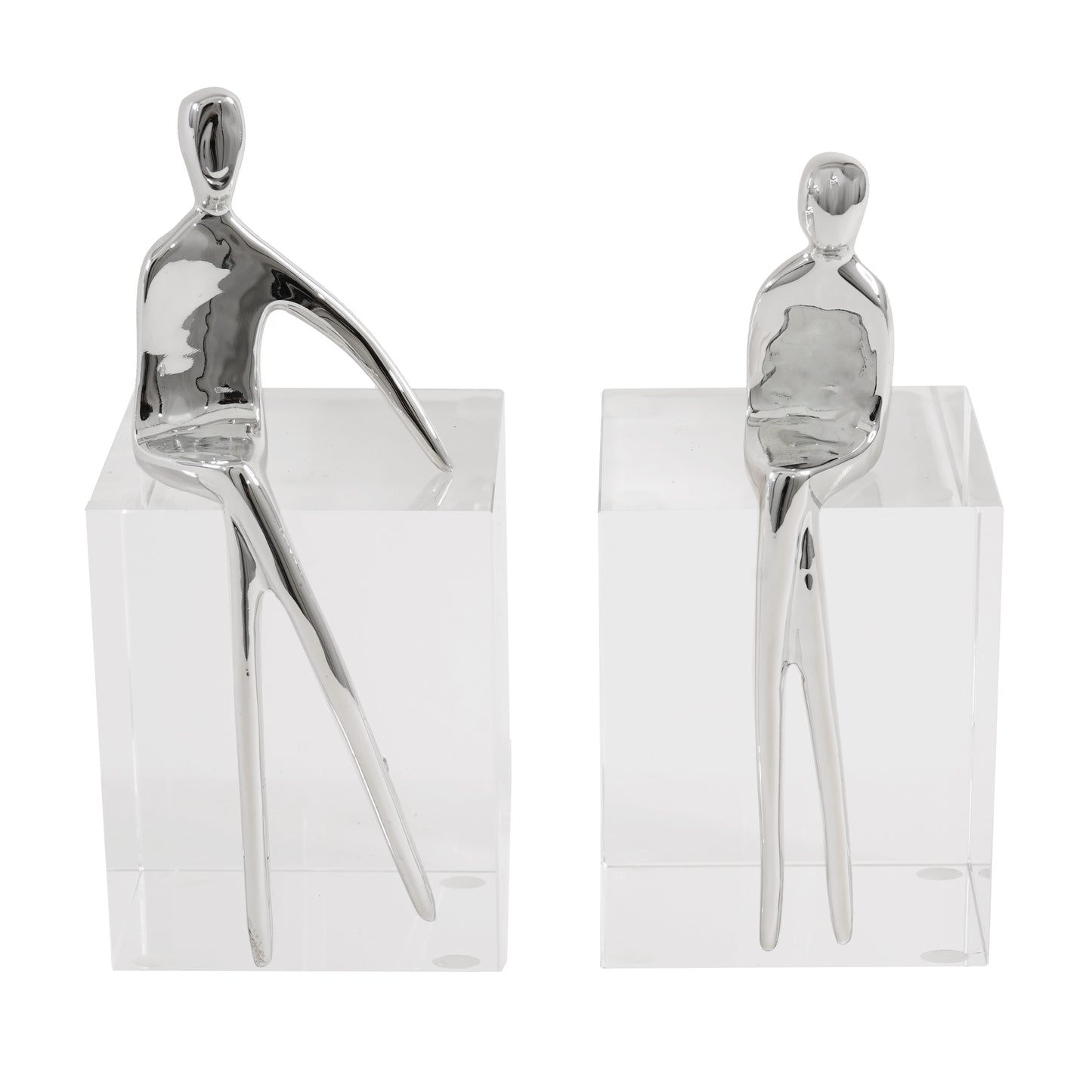 Metal Figurine on Crystal Stand Sculpture