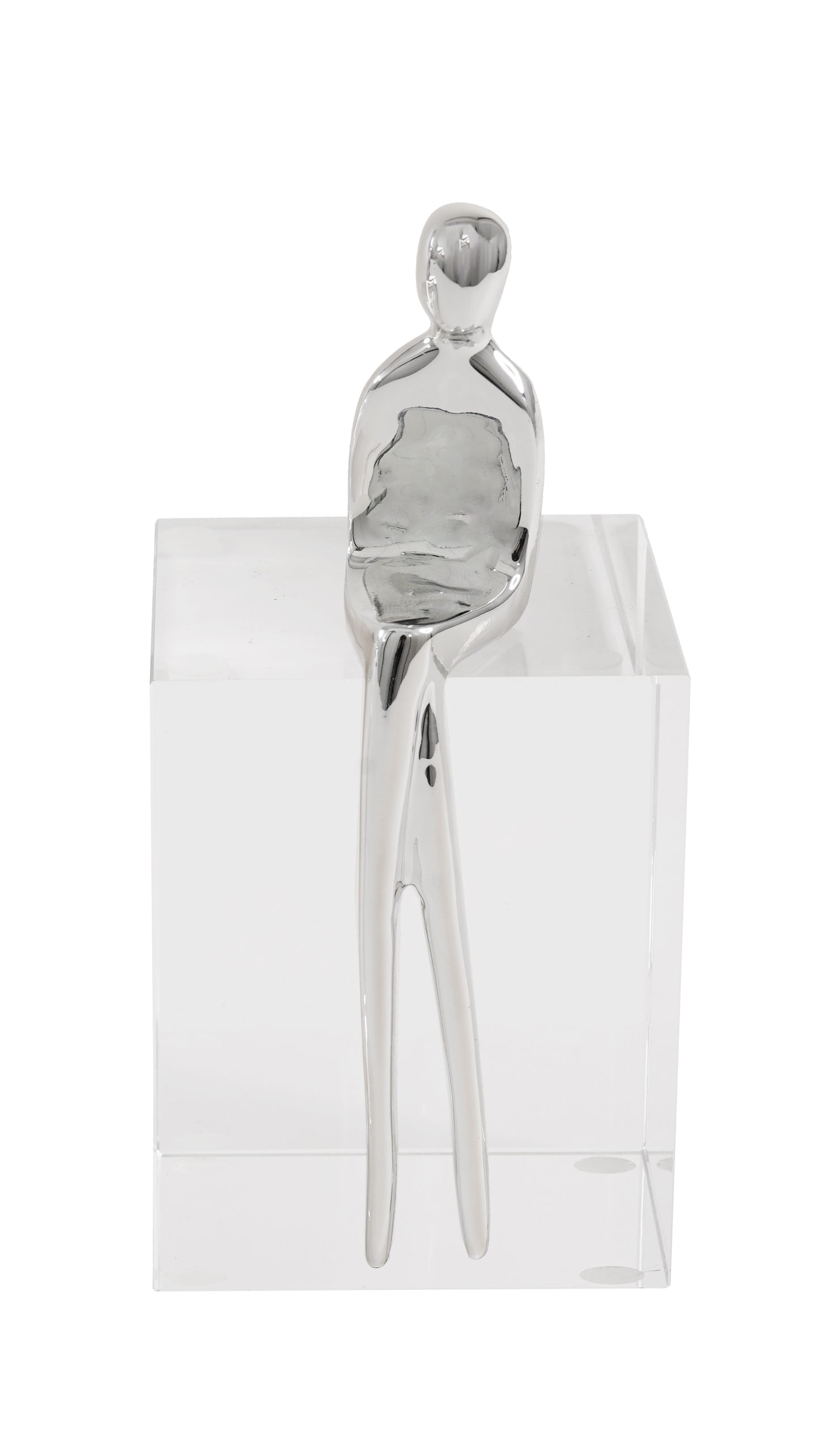 Metal Figurine on Crystal Stand Sculpture