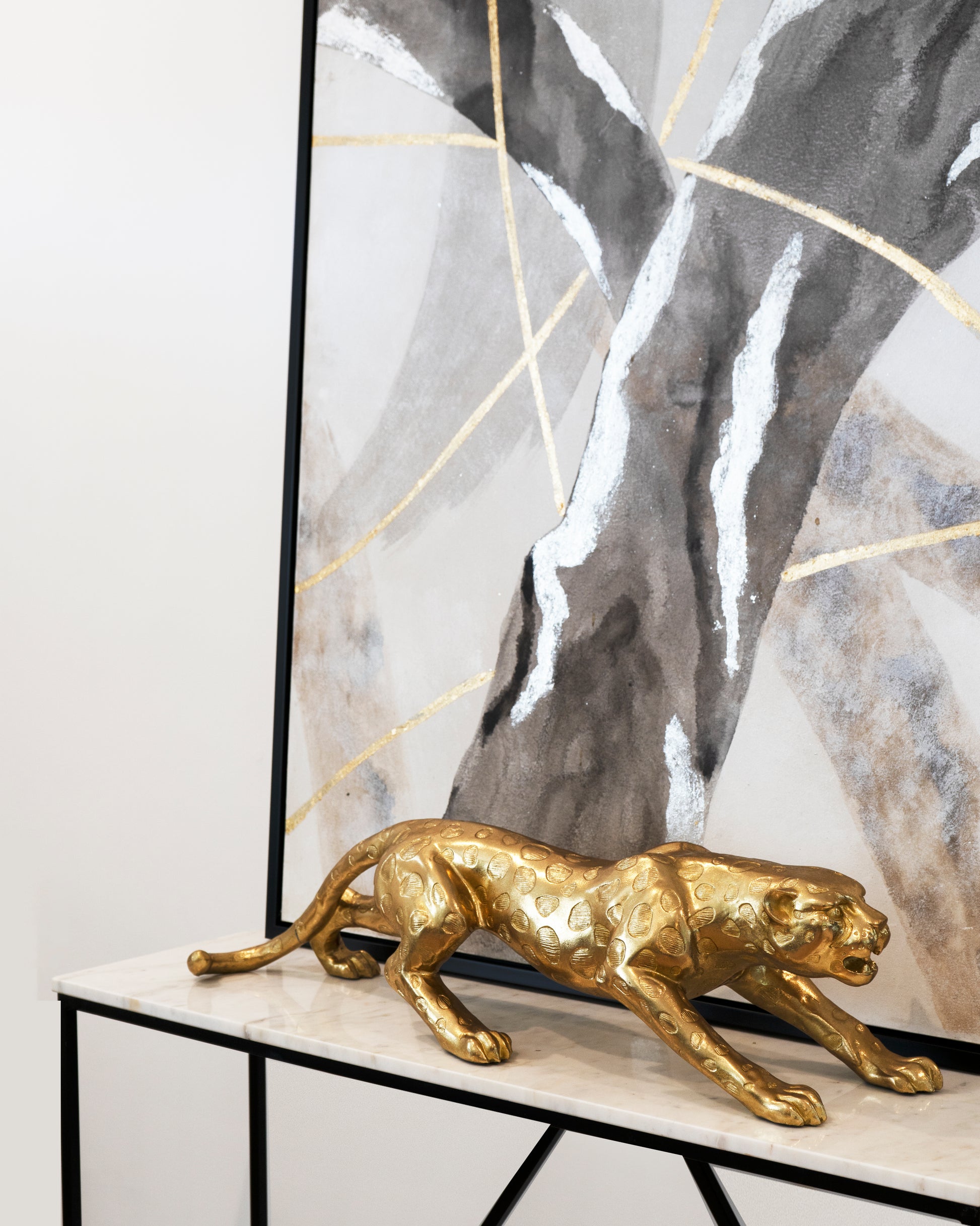 Gold Leopard Sculpture - Expo Home Decor